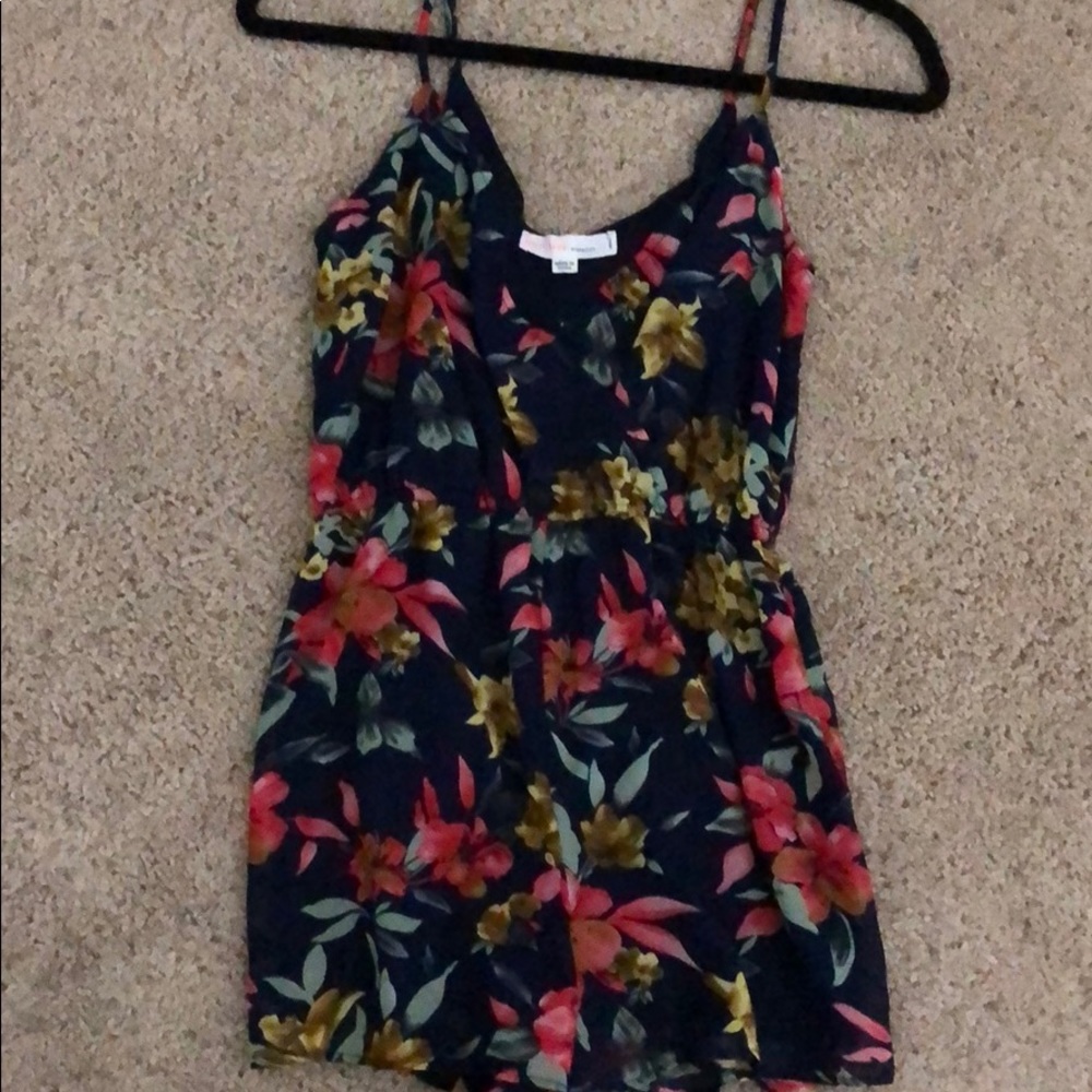 Navy blue Flower romper